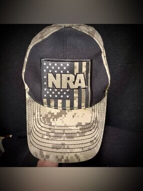 NRA American Flag Camo Hat Men’s OSFM NWOT – Buck Wear Strapback